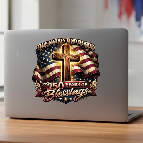 Image of 2-Piece One Nation Under God Christian Car Decal