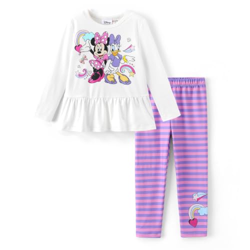 Image of Disney Toddler Girls Clothes Long Sleeve Shirt Leggings 2pcs Outfits Set | Officially Licensed丨Toddler Disney Outfit丨2-Piece Set丨Soft Feel丨Comfy Fit丨Bright Colors丨Lightweight丨Gift-Ready