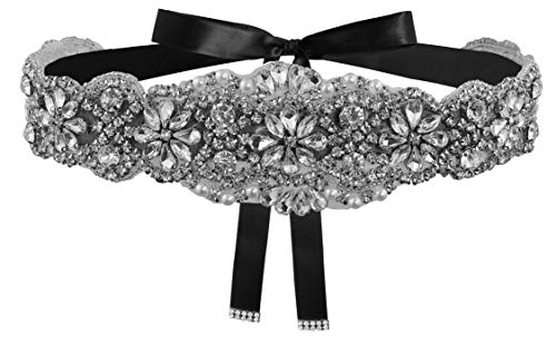 Lovful Bridal Crystal Rhinestone Braided Wedding Dress Sash Belt