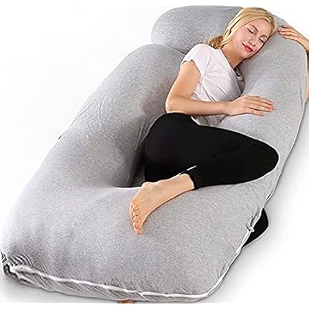 Chilling Home Pregnancy Pillows for Sleeping, U Shaped Body Pillow Pregnant Pillows for Sleeping Full Body Pillow, Pregnancy Must Haves Maternity Pillows 55 in Pregnancy Body Pillow with Jersey Cover