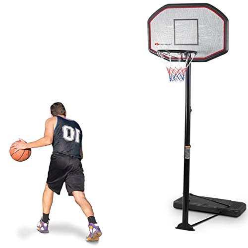 AIYAPLAY Basketballkorb für Kinder, höhenverstellbar von 210-260 cm, Outdoor und Indoor mit Rädern, Standfuß, Blau