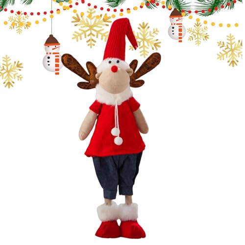 Décoration en peluche debout de Noël stable pour étagères et armoires