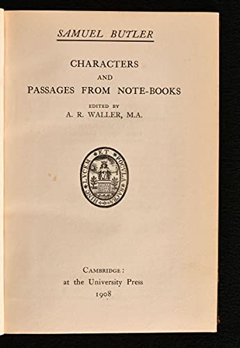 ... Characters and passages from note-books, (H... B0008641DI Book Cover