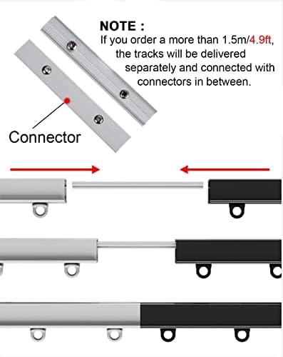 Ceiling Mount White Aluminum Curtain Track Kit for Sliding Room Dividers, Commercial Metal Partition Rail, Complete Installation Set for Easy Setup and Versatile Use