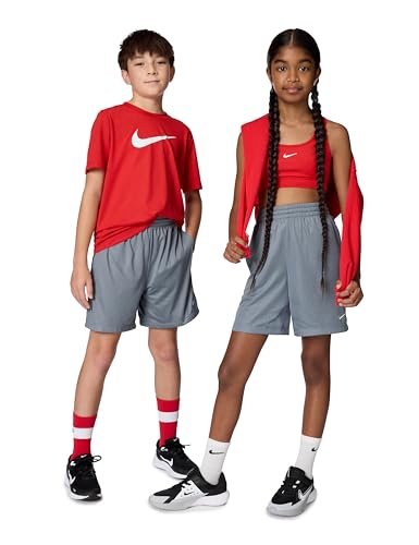 Nike Kid's Multi Dri-Fit Mesh Shorts, Cool Grey/White, X-Large