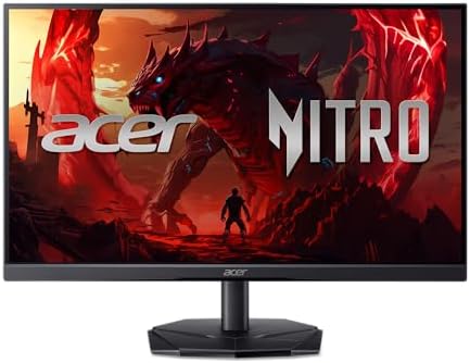 acer Nitro 24.5 Inch Full HD 1920 x 1080 Gaming Monitor | AMD FreeSync | 180Hz Refresh | 1ms (VRB) | 99% sRGB | HDR 10 Support | One Display Port 1.2 & Two HDMI 2.0 | KG251Q P3biip