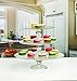 Circleware Pebble Decorative Glass Cake Stand Plate 3-Piece Home and Kitchen Entertainment Food Serving Platter for Fruit, Ice Cream, Dessert, Salad, Cheese, Candy, 8.25 x 10.25 x 12.2, Clear