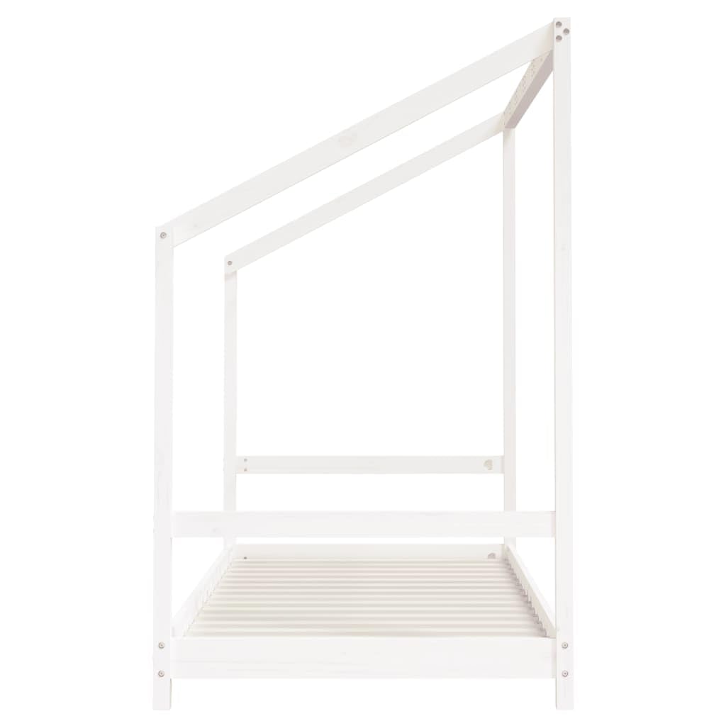Łóżeczko dziecięce, białe, 2 x (90 x 200 cm), lite drewno sosnowe, pokój dziecięcy, pokój dziecięcy, łóżko dla dzieci ze stelażem i zabezpieczeniem przed wypadnięciem, możliwość przebudowy, z