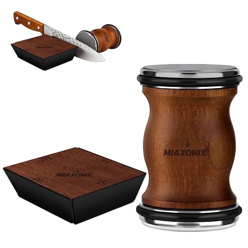 MIAXONIX Rolling Knife Sharpener for Kitchen - Home or Professional Use Sharpening Tool Kit for All Blade Types Manual Safe Operating - Durable Diamond & Ceramic Honing Discs