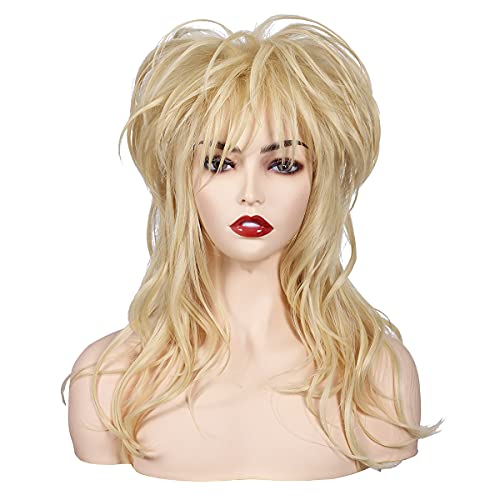 FantaLook 80s Medium Blonde Cosplay Wig for Halloween