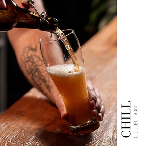 Krosno Tall Craft Beer Pint Glasses | Set of 6 | 500 ML | Chill Collection | Guinness Glass Drinking Glasses Cocktail Glasses | Perfect for Home, Bar and Kitchen | Dishwasher Safe Glass Cups - Image 6