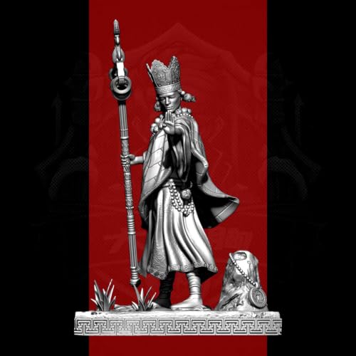 Guerrier chinois antique maquette résine 1/24 non peinte aux détails sculpturaux bruts