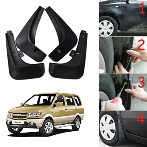 Image of Oshotto (O.E.M Fitting Cup Type) Mud Flap /Splash Guard Compatible with Tavera (Set of 4pc)