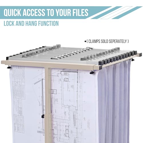 Adir Mobile Blueprint Storage Rack - Adjustable and Portable Vertical Blueprint Holder for Plans, Maps, Posters and Drawings. File Organizer Stand for Home, Office and Construction Sites - Thumbnail 5