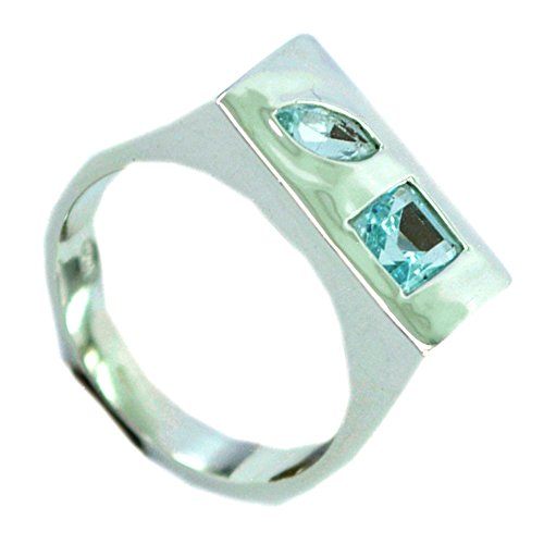 Bague topaze bleue naturelle argent 925 authentique, finis les bijoux ternes