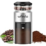 Wancle Electric Burr Coffee Grinder - Adjustable with 28 Precise Grind Settings for 12 Cups - Professional Coffee Bean Grinder (Plastic, Silver)