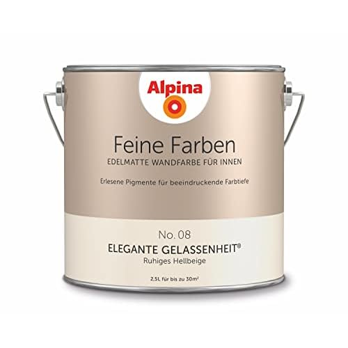 Alpina 2,5 L. Feine Farben, Farbwahl, Edelmatte Wandfarbe für Innen (No.8 Elegante Gelassenheit - Ru