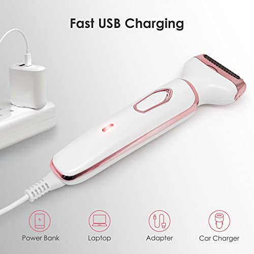 Electric-Razors-for-Women-4-in-1-Electric-Women-Shaver-Hair-Removal-Epilators-for-Leg-Face-Arm-Bikini-Armpit-Pubic-Hair-Cordless-Rechargeable-Portable-Womens-Bikini-Trimmers-White