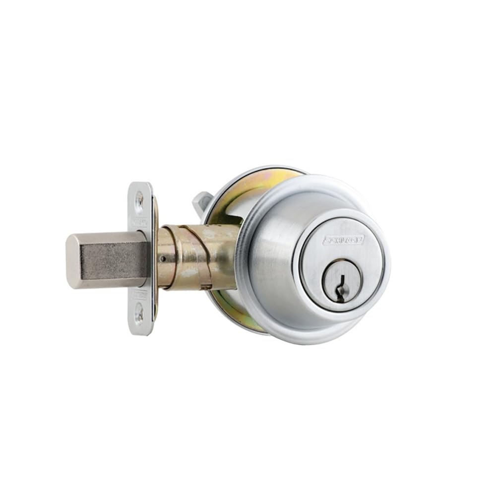 Schlage Commercial B560PF626 Grade 2 Fire Rated Single Cylinder Deadbolt with C Keyway with 12294 Latch and 10094 Strike Satin Chrome Finish
