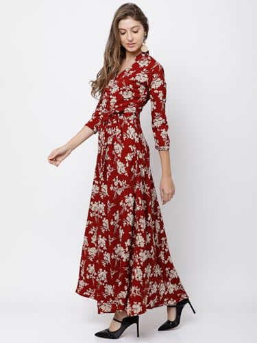Image of Tokyo Talkies Women's Three-Quarter Sleeves V-Neck Printed Dresses | Stylish Dresses | Casual Dresses