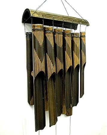 Amazon バンブーの風鈴1２連 ブラック 竹ベル長さ４０ｃｍ アジアン バリ タイ 雑貨 インテリア 並行輸入品 アジアン雑貨アンカサ 置物 オブジェ 通販