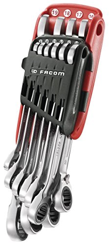 Jeu de clés FACOM 10 clés mixtes à cliquet métriques - 8 à 19mm - 467.JP10PB