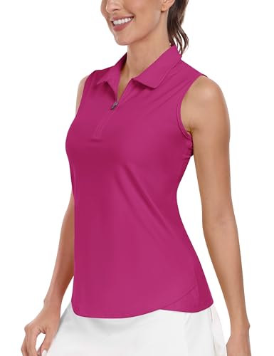 Image of AIRIKE Golf Polo Shirts for Women Sleeveless Summer Sports Athletic Fashionable Workwear-Quick Dry Womens Tank Tops