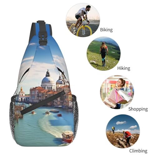 Bolso cruzado tipo mochila para excursionismo unisex negro miniatura 6