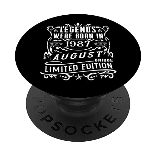 Cumpleaños Agosto 1987 Edición Limitada Regalo Legend PopSockets PopGrip Intercambiable