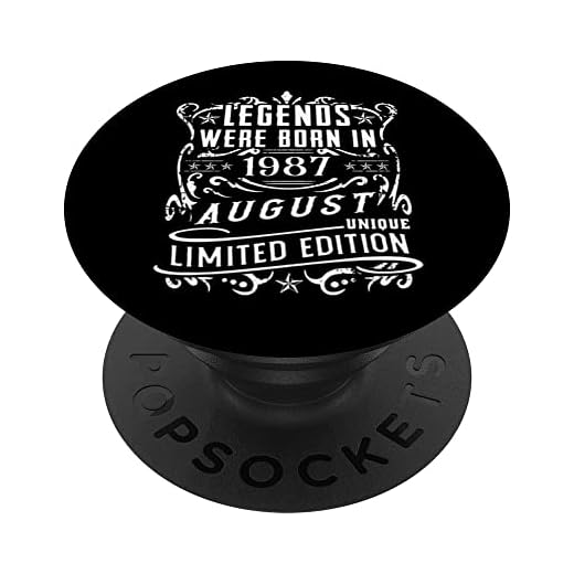 Cumpleaños Agosto 1987 Edición Limitada Regalo Legend PopSockets PopGrip Intercambiable
