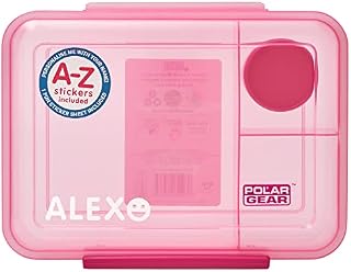 Polar Gear Alphabet Sticker 3 Compartment Lunch Box 1.1L  Official Merchandise Kids Reusable Polypropylene BPA Free  Personalise-Ideal for School Nursery Sports Picnic-Mint, 1.1 liters