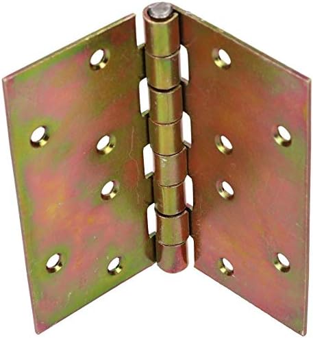 KOTARBAU® Pack of 10 Door Hinges 100 mm x 100 mm Rolled Galvanised Yellow Square Hinges Furniture Band Door Hinge Box Band Boxes Cabinet Hinges - Image 5
