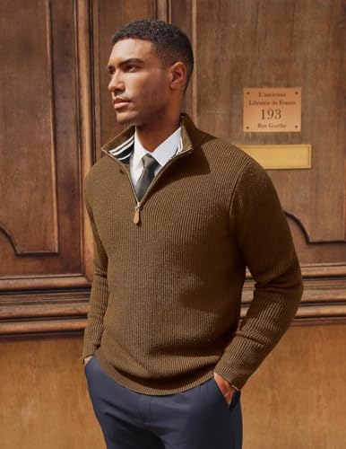 Image of NORTHWIND Men High Neck Zipper Full Sleeve Cotton Knitted Winter Sweater for Man Pullover Sweater Sweaters for Men Winter