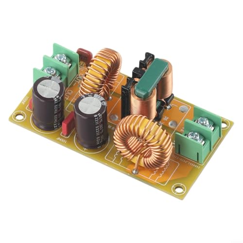 Módulo de filtro DC LC para supresión de interferencias electromagnéticas, entrada de 10 A, 20 A, 50 V, PCB FR4 de 42 x 77 x 1,6 mm, bajo ruido, alta capacidad de corriente, compatible con (20 A)