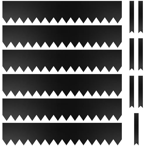 KOL Galvanized Steel Garden Lawn Edging, 6-Pack Black Bendable Metal Landscape Edging Strips - Heavy Duty Hammer-in Border with 7 Clips - 16-Gauge - 40