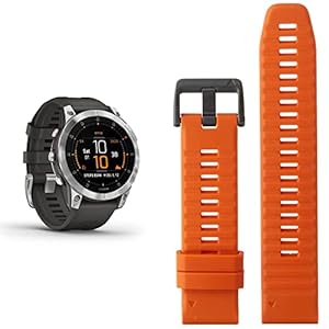 Garmin EPIX – GPS-Multisport-Smartwatch mit brillantem 1,3“ AMOLED-Display und Touch-/Tastenbedienung. TOPO-Karten, 60 Sport-Apps & Quickfit Schnellwechsel-Armband 22mm Orange