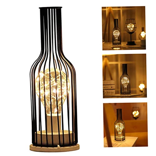 Snner 1Pc LED Bureaulamp Wijnfles Tafellamp Ijzer Wijn Flessen Decoratie Lamp Industriële Metalen Smeedijzeren Lamp… - Afbeelding 8