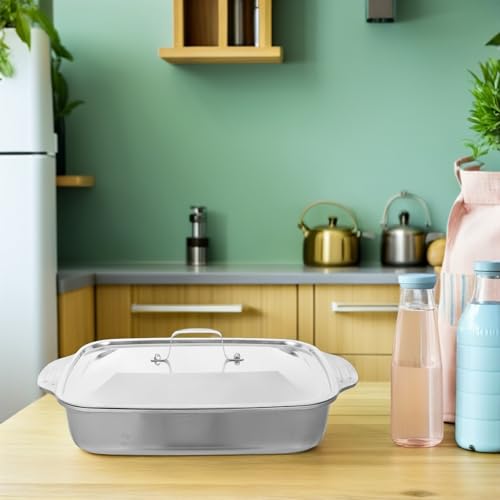 Bandeja rectangular de acero inoxidable duradero con acabado profundo para hostelería profesional 7
