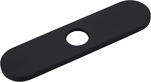 Placa de Cubierta de Orificio para Grifo de Fregadero de 10" (Borde Arqueado) para Fregadero de Tocador de Cocina y Baño, Placa Escutcheon Negra