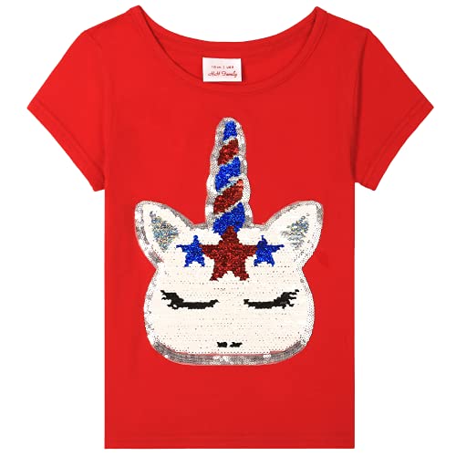 Image of 4th of July Shirts for Girls Patriotic American Flag Kids Clothing