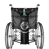 Wheelchair Oxygen Cylinder Bag with Buckles and Adjustable Zippers, Universal Wheelchair Fit with Mesh Pockets, Fits Most Oxygen Tanks
