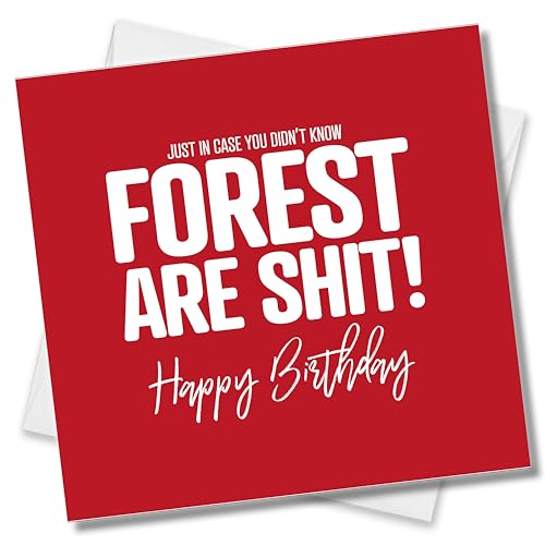 Punkcards - Nottingham Forest FC Birthday Card - Funny Football Birthday Card - Football Greeting Card - From Derby County Football Fans