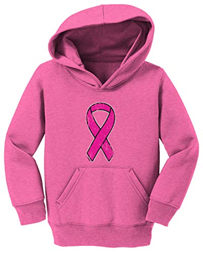 Tcombo Distressed Pink Ribbon - Breast Cancer Toddler/Youth Fleece Hoodie2