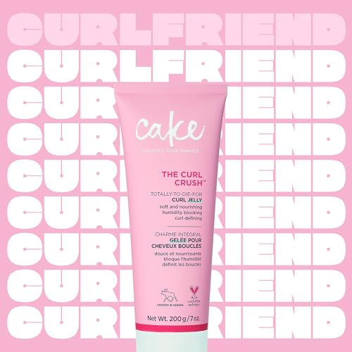 Cake Beauty Curl Jelly, The Curl Crush – Moisturizes & Nourishes Curls - Lightweight for Soft Hold & Shiny Finish - Humidity Blocking For Frizz Control - For Curly Hair- 7 oz / 200g