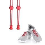 KATELUO cordones zapatillas,Cordones elásticos sin nudos para zapatillas,para Maratón y Triatlón Atletas,Corredores,Niños, Ancianos,Discapacitado (Rojo)