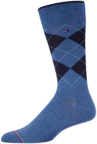 Tommy Hilfiger Men's 5 Pack Signature Dress Crew Socks, Navy Argyle, Shoe Size 7-12 #TOP4