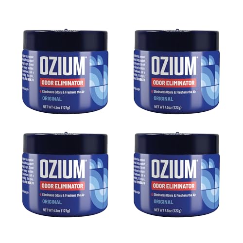 Ozium 4.5 Oz. Odor Eliminating Gel for Homes, Cars, Offices and More, Original, 4 Pack by Ozium - Used condition - US$21.95
