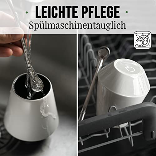 ORIGEENS MATE BECHER - Mate Tee Set mit Mate-Tee Becher aus Europa, Bombilla, Bio Yerba Mate - Originelles Geschenkset für die traditionelle Zubereitung von Mate