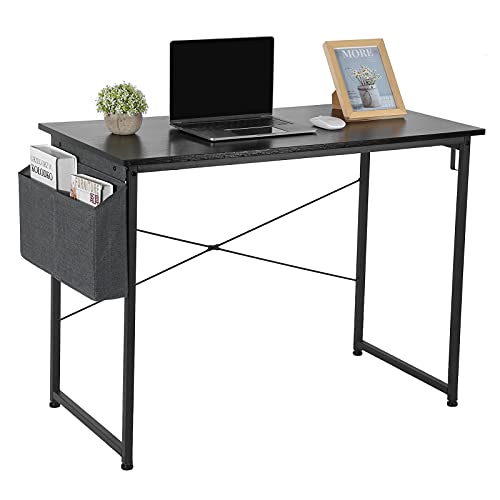 Cocoarm Schreibtisch Computertisch mit Aufbewahrungstasche und Haken Arbeitsschreibtisch PC-Tisch Bürotisch Officetisch Stabil Laptop-Tisch Arbeitstisch für Home Office, 47 x 100 x 74 cm Cover