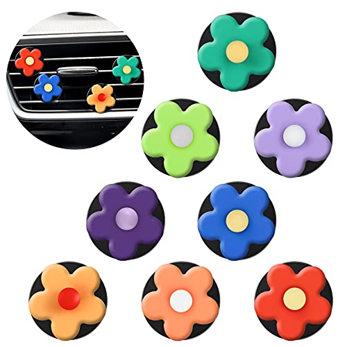 Image of Frienda 8 Pieces Daisy Flower Air Freshener Cute Flower Car Clips Air Vent Clip Car Accessories Interior Decor for Women Girls Charm Colorful Air Vent Decorations(Classic Colors)